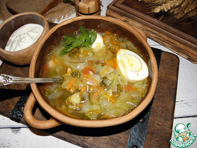 Soup of sorrel cabbage