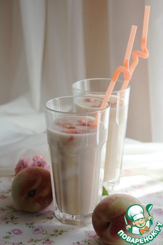 Peach-rice smoothie with coconut