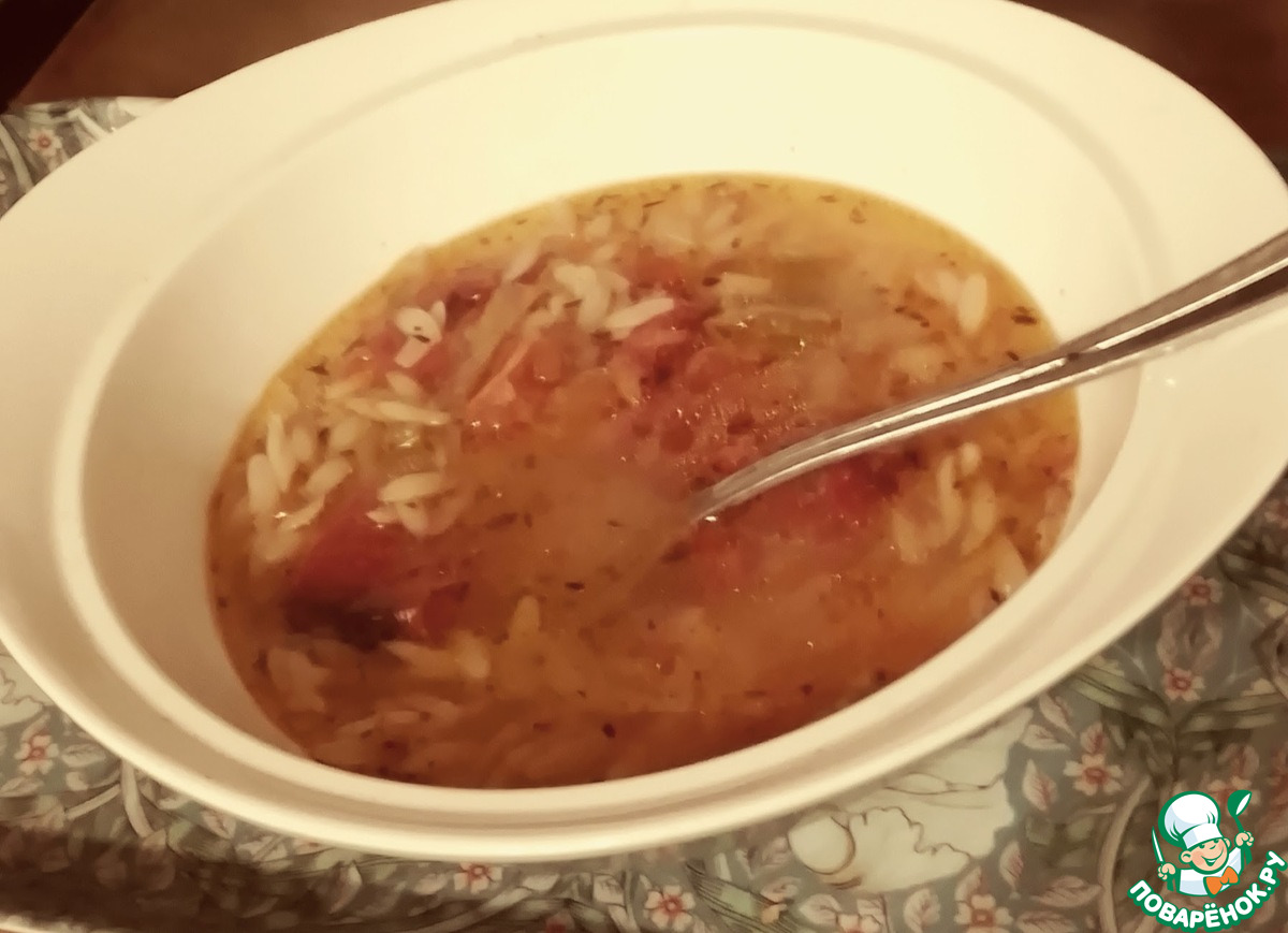 Томатный суп с орзо