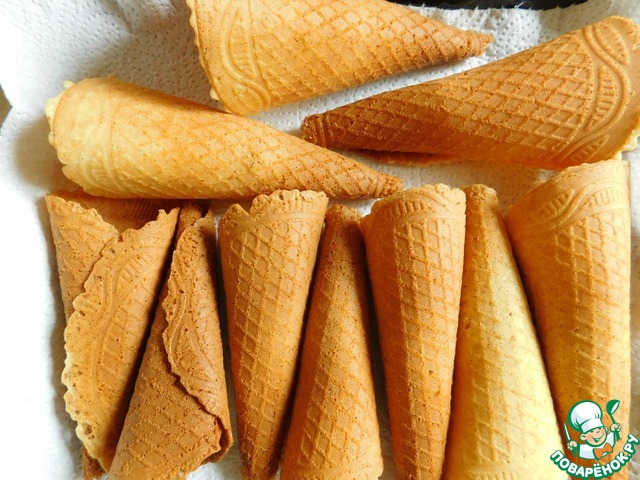 Waffle cones for ice cream