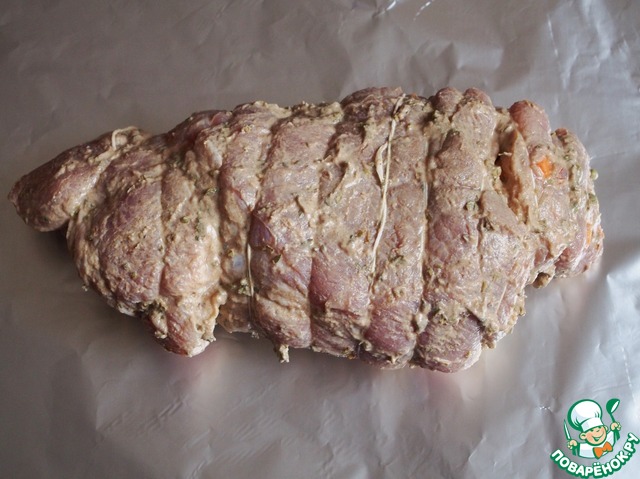 Meat for sandwiches in mustard and cinnamon marinade