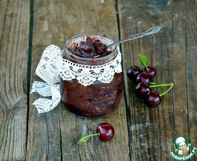 Cherry jam with chocolate