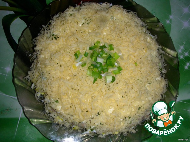 Salad with cod liver