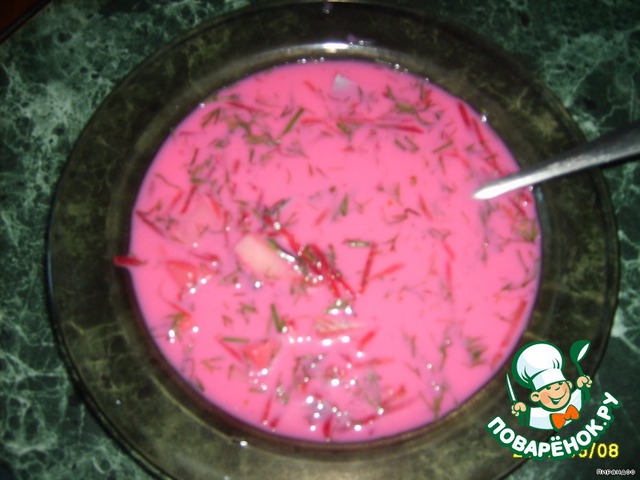 Cold Norwegian soup with herring