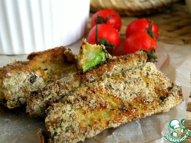 Spicy squash slices in a crispy breading