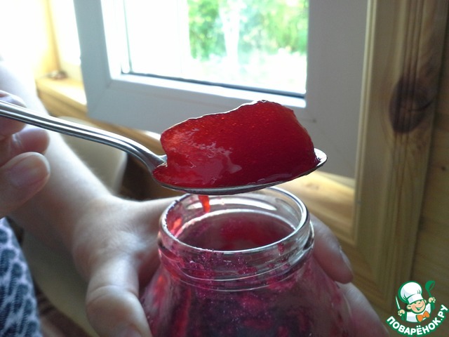 Jelly of red currants without cooking