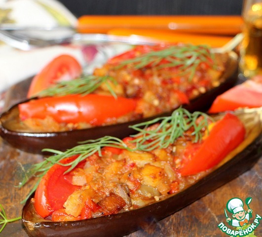 Eggplant with vegetable filling