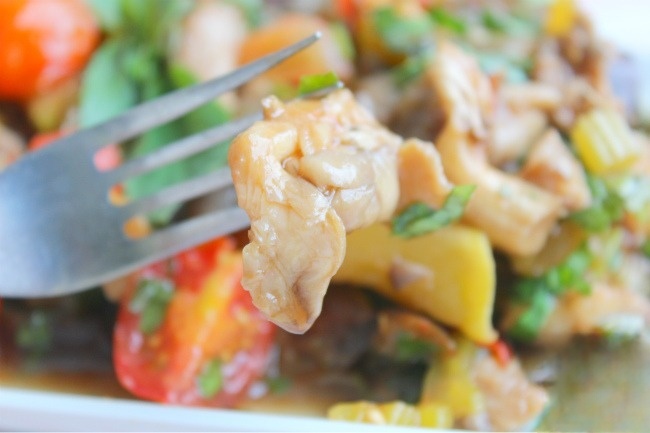 Delicious appetizer with eggplant and mushrooms