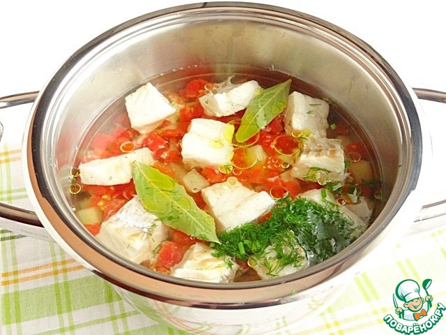 Vegetable soup with cod