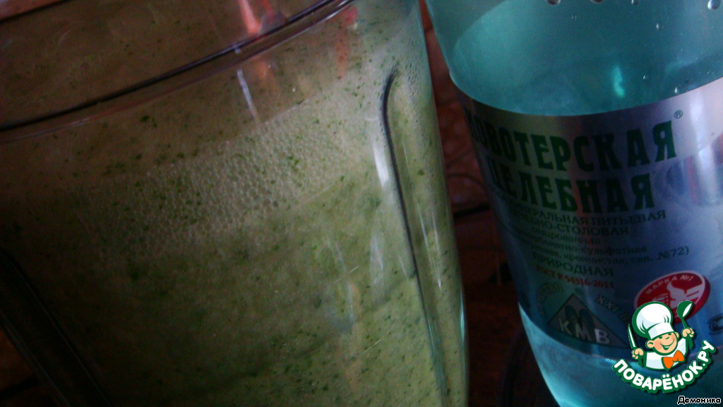 Cucumber gazpacho mineral water