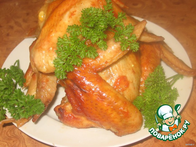 Chicken in garlic-honey marinade