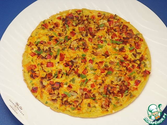 Oatmeal omelette with vegetables