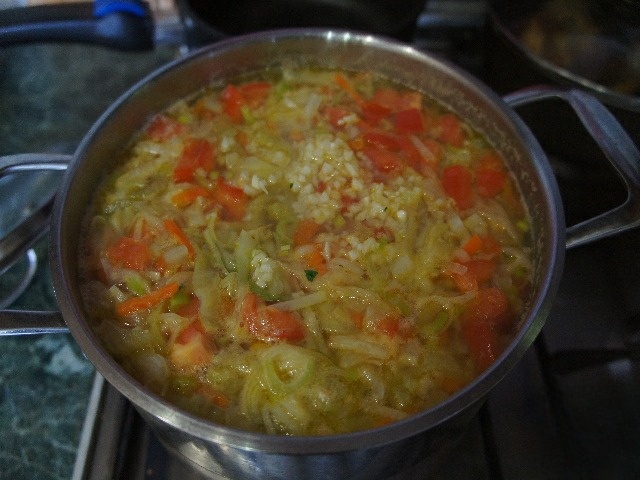 Vegetable soup on the water