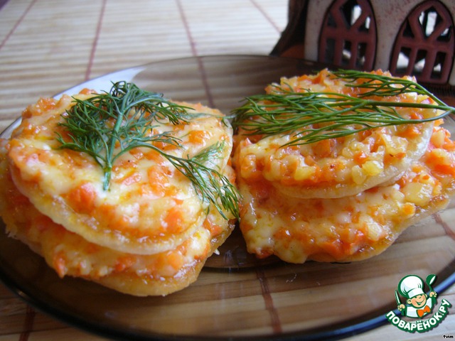 Appetizer of carrots in Korean and cheese