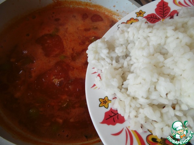 Tomato soup with canned salmon