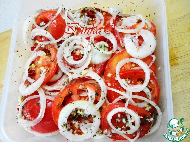 Quick tomato in spicy honey marinade