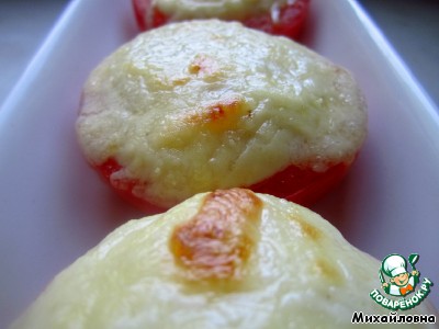 Tomatoes with cheese souffle