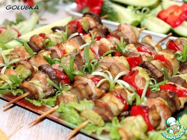 Mini kebabs “Ratatouille with chicken”