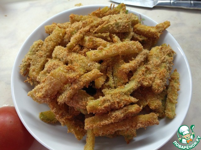 Appetizer of zucchini with beer