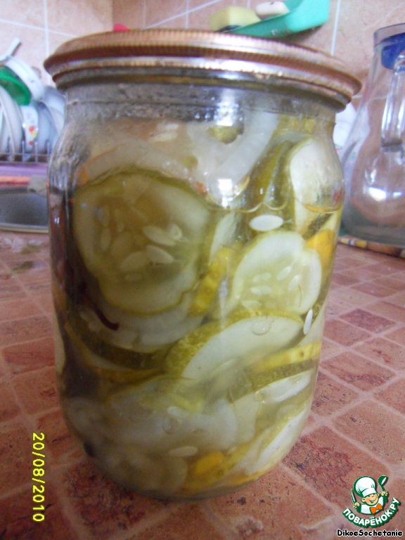 Salad snack of sliced cucumbers