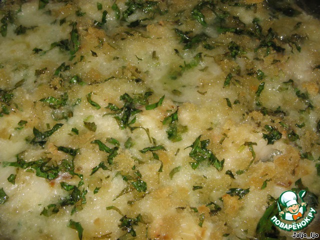 Cod baked with bread crumbs