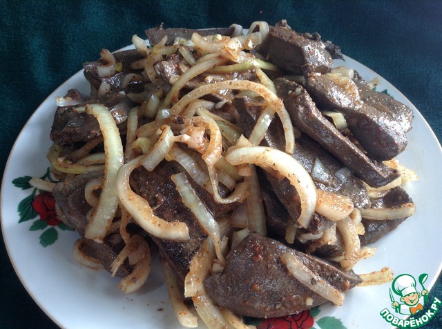 Salad of the liver in Korean