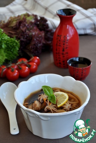 Seafood soup in Oriental style