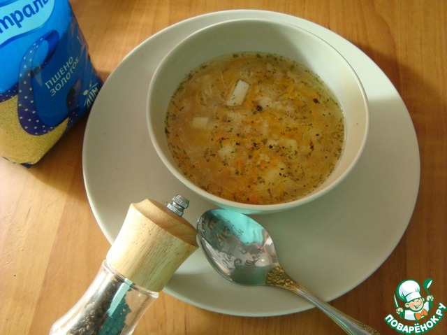 Millet soup with canned tuna