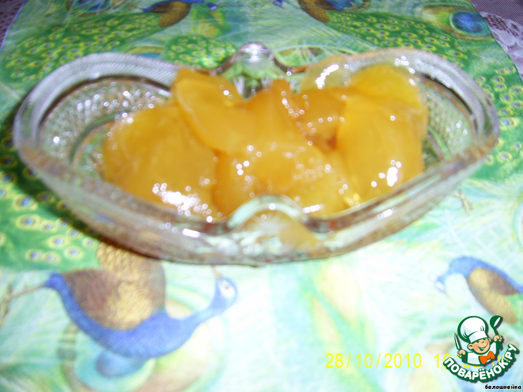 Jelly made from orange juice in the winter