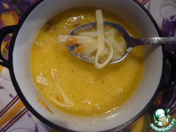 Суп с лапшой из манной крупы