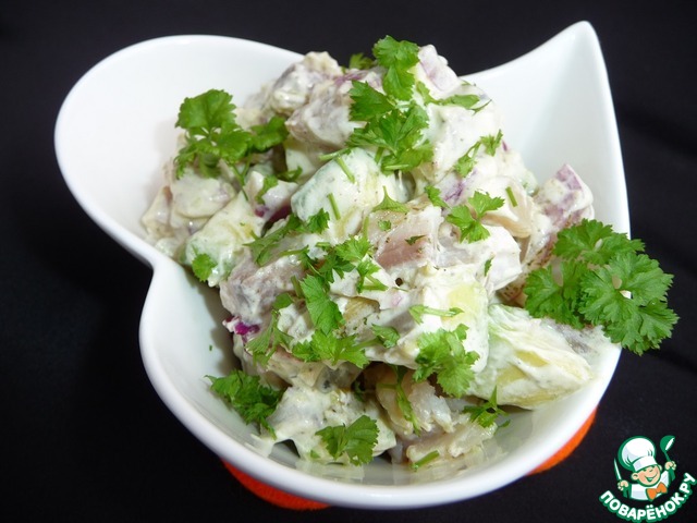 Herring salad with avocado