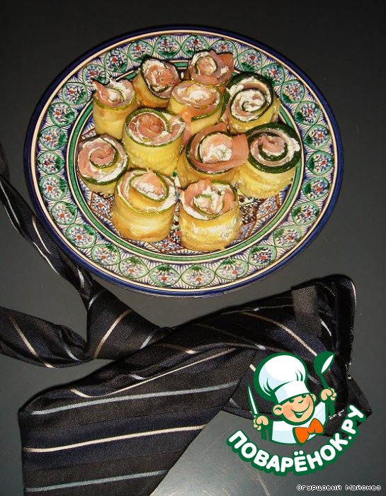 Zucchini with smoked salmon 
