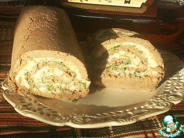 Roulade of chicken liver with cheese