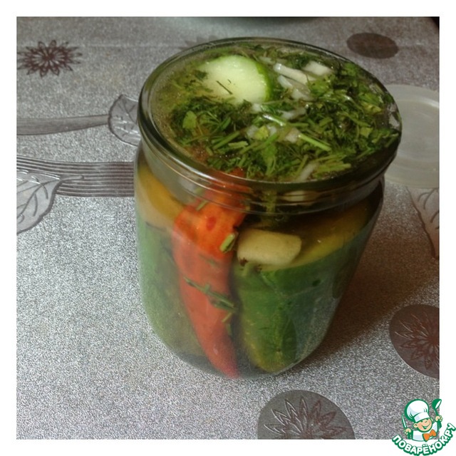Pickled cucumber with pepper 