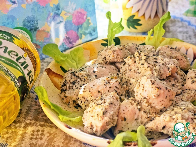 Chicken in yogurt with Basil