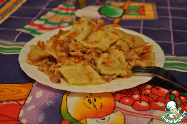 Homemade noodles with chicken 