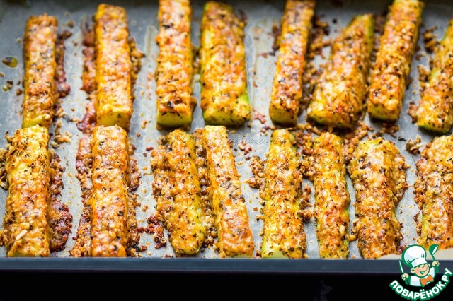 Baked zucchini cheese breadcrumbs