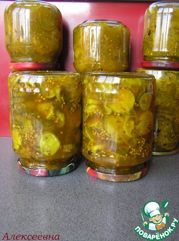 Pickled sliced cucumbers spicy-sweet