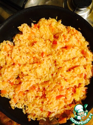 The most delicious rice with cheese and tomatoes