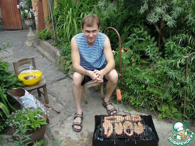 Grilled salmon in an Asian style