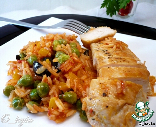 Chicken Breasts with rice in Catalan