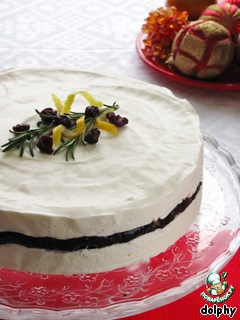 Cake-souffle with white chocolate and red wine