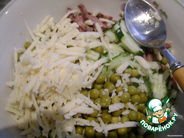 Salad with tongue
