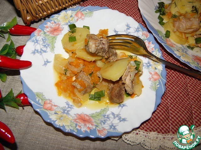 Potatoes with meat At home