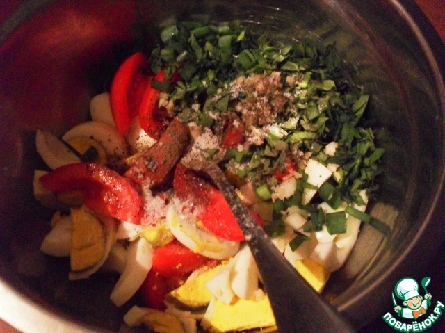 Salad with grilled zucchini