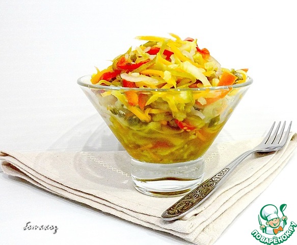 Salad of cucumbers, carrots and peppers