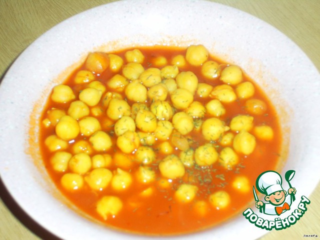 The soup of chickpeas chickpeas