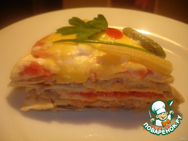 Pizza lasagna in Russian