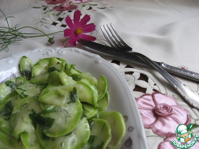 Marinated zucchini instant cooking