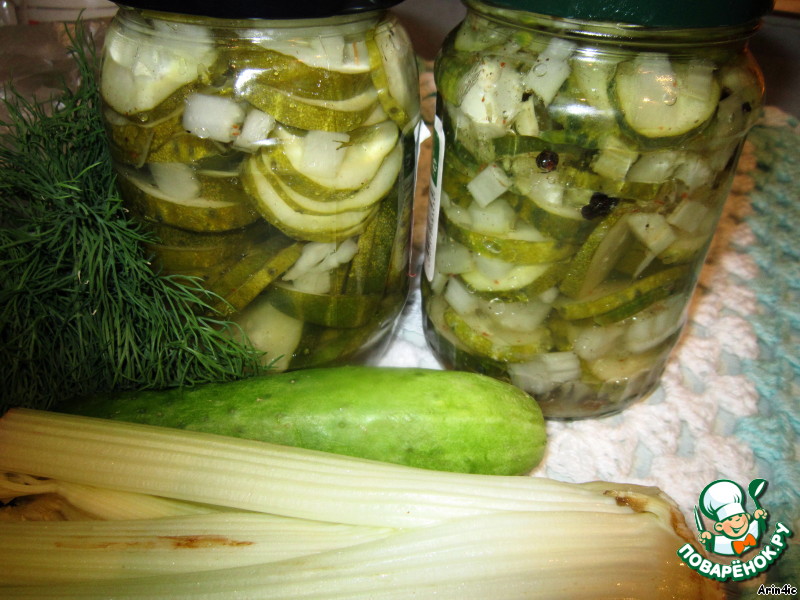 Cucumber salad with celery